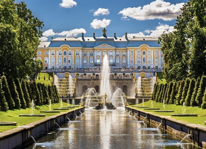 Peterhof with its Grand Palace and breathtaking fountains